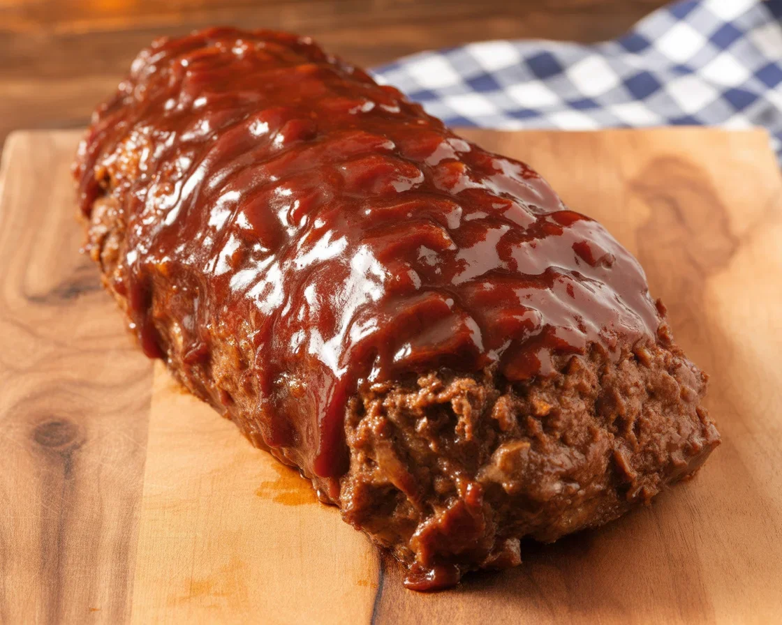 Delicious Lipton Onion Soup Mix Meatloaf garnished and ready to serve.