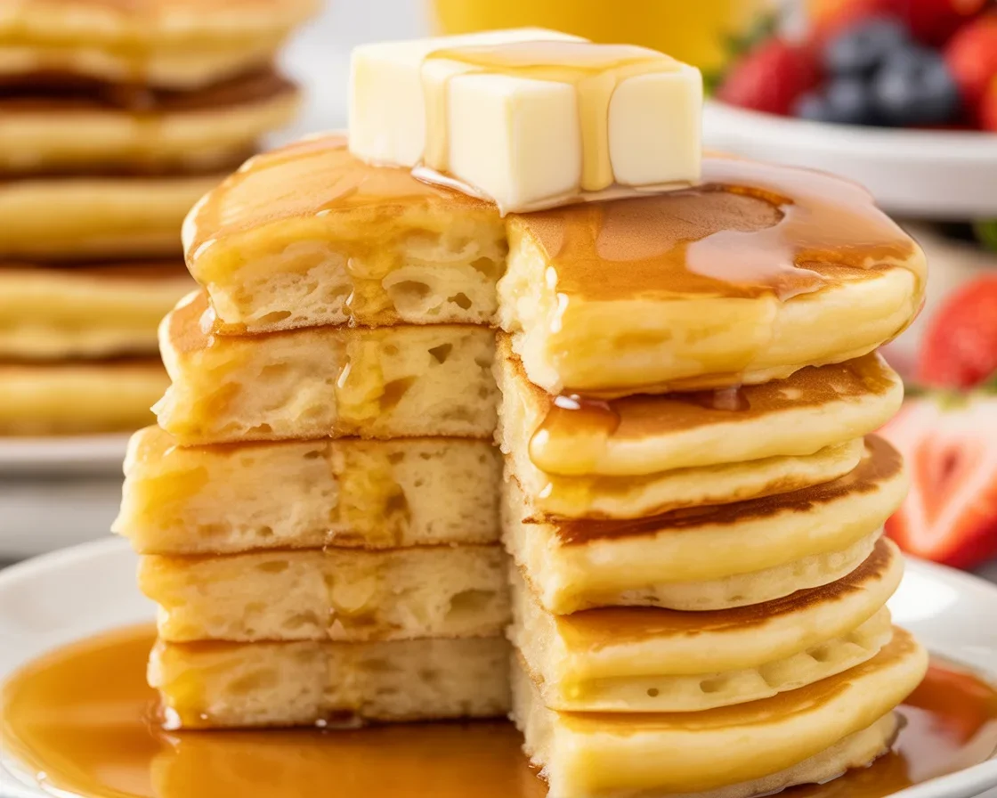 Stack of Kodiak Pancakes made with Buttermilk Power Cakes Flapjack & Waffle Mix