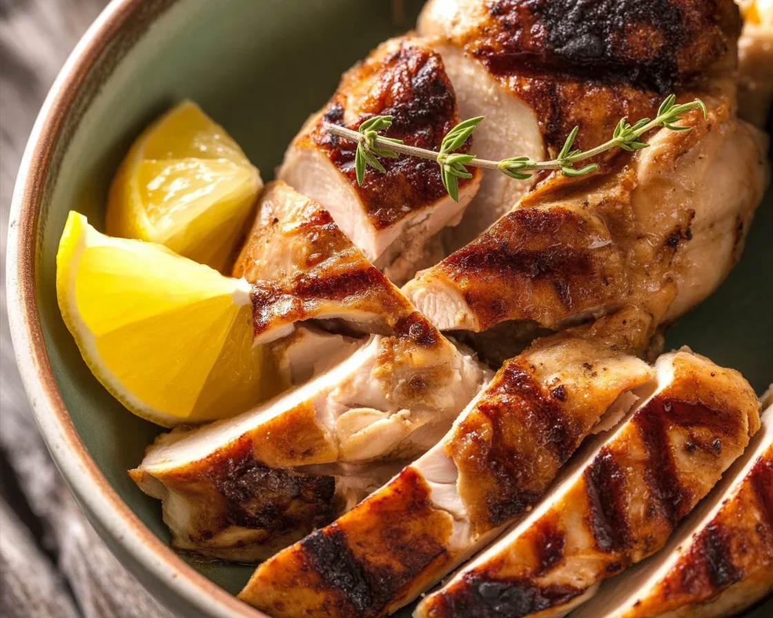 Juicy grilled chicken breast served with lemon and herbs for an easy, flavorful meal.