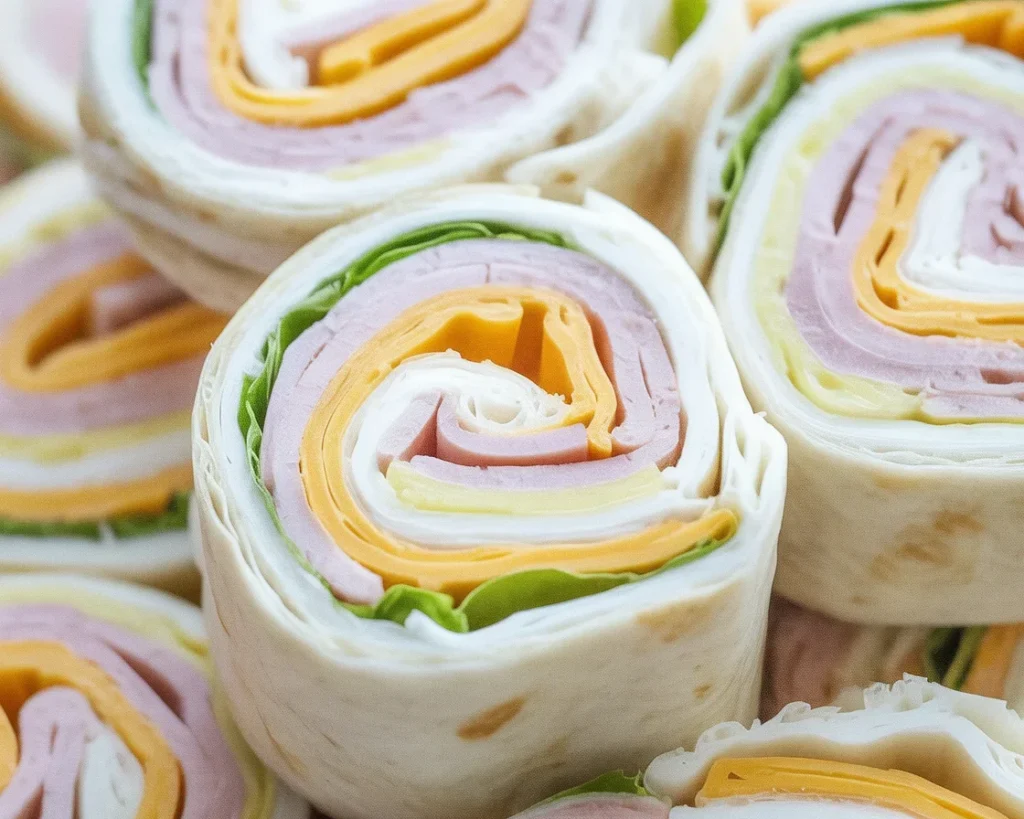 Delicious turkey roll ups served with cheese and toppings, perfect for lunch